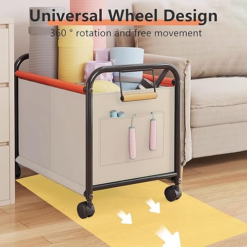 Miniatura 4 de Organizador de juguetes para niños con ruedas para dormitorios, salas de juguetes, salas de juegos, puede contener juguetes, libros, ropa,