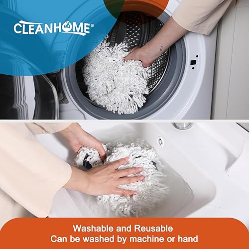 Miniatura 7 de Trapeador de polvo comercial de 24 pulgadas para limpieza de suelos, trapeador de piso resistente con mango largo extensible de 59 pulgadas,