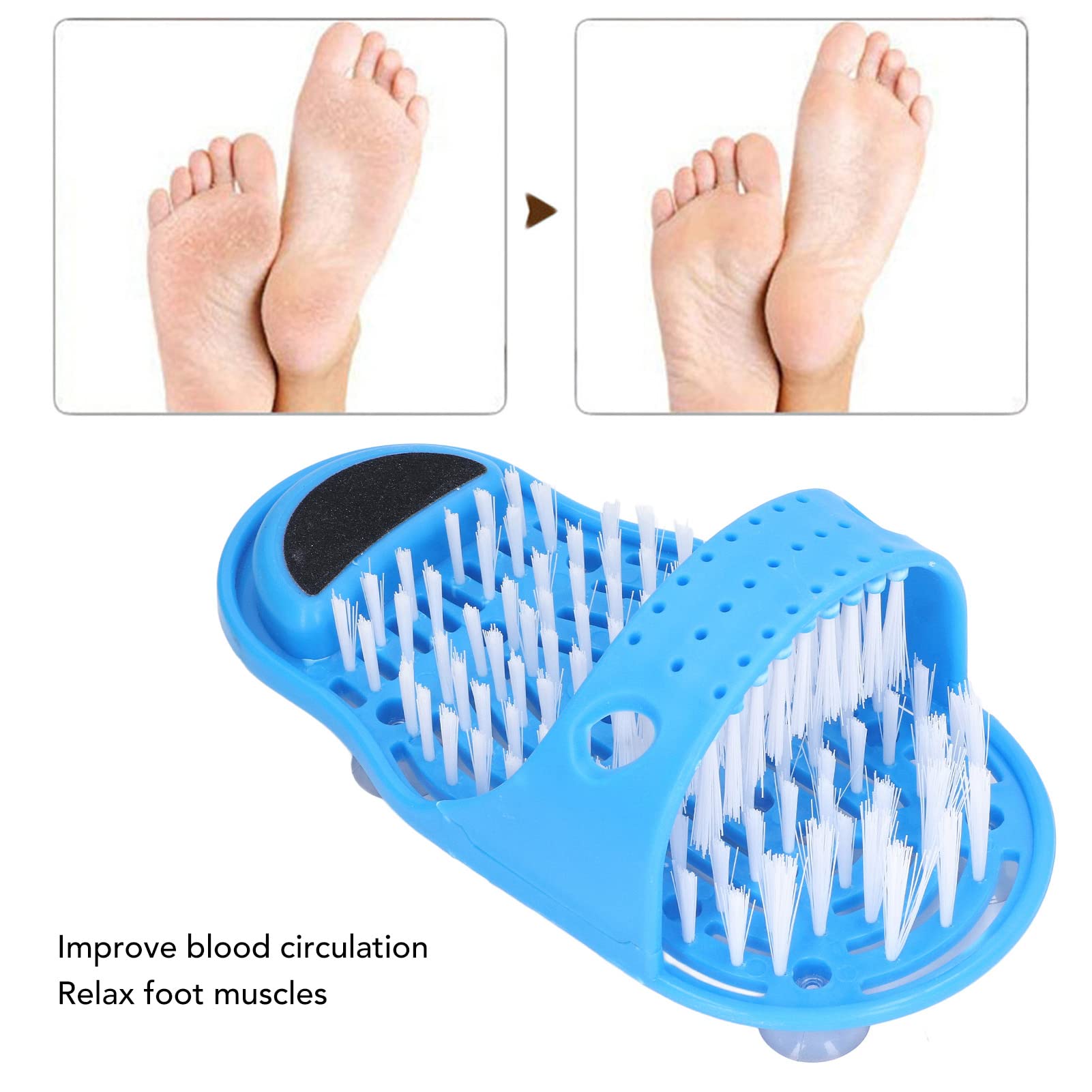 Depurador de Pies para Uso en la Ducha, Zapatos de Ducha, Depurador de Pies con Ventosas para Exfoliar Pies, Limpiador de Pies para Piel Muerta, Alfombrilla para Fregar Pies para