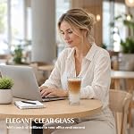 INSETLAN 20oz Glass Tumblers with Lids and Straws, Set of 2, Thick-Walled Drinking Glasses for Iced Coffee, Smoothies, Matcha, Water, Juice, Elegant Sparkling Star Glass Cups for Daily Use and Travel