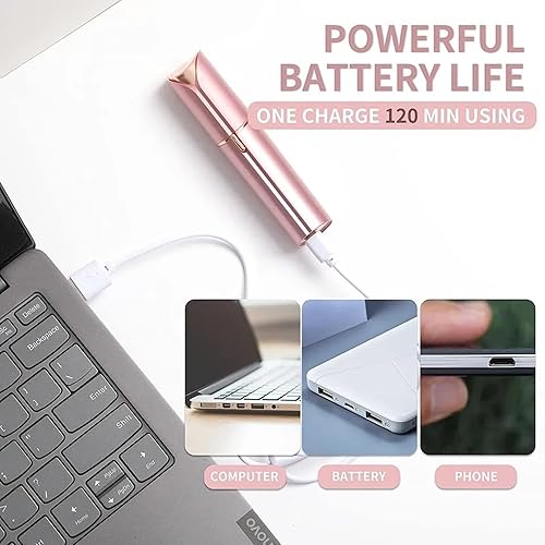 Miniatura 4 de Depilación facial recargable por USB para mujeres, removedor de vello facial sin dolor para mujeres, tamaño de lápiz labial, para labio