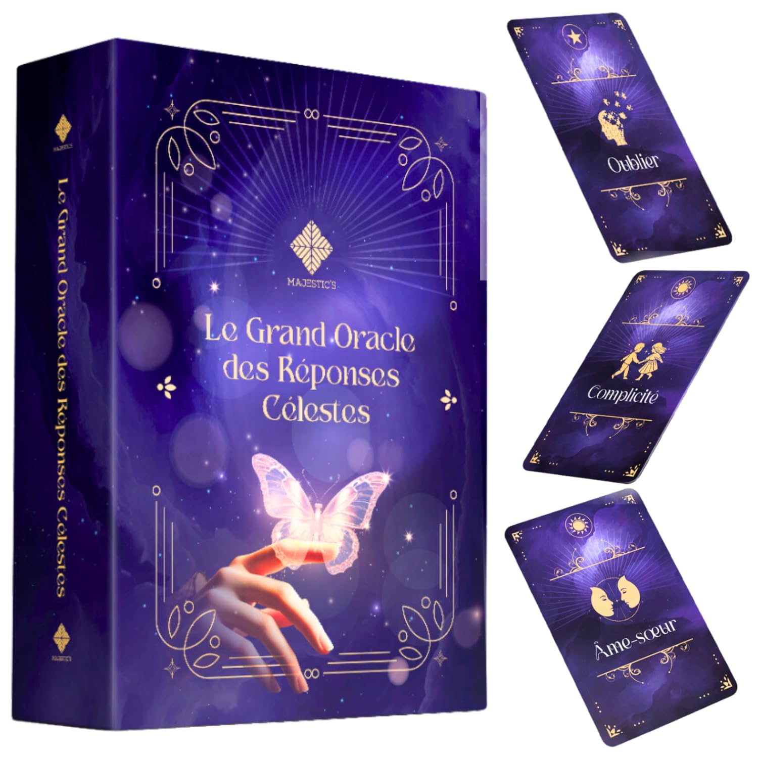 Le Grand Oracle des Réponses Célestes – Oracle Divinatoire Français de 110 cartes pour des réponses simples, immédiates et précises (Carte au Petit Format)