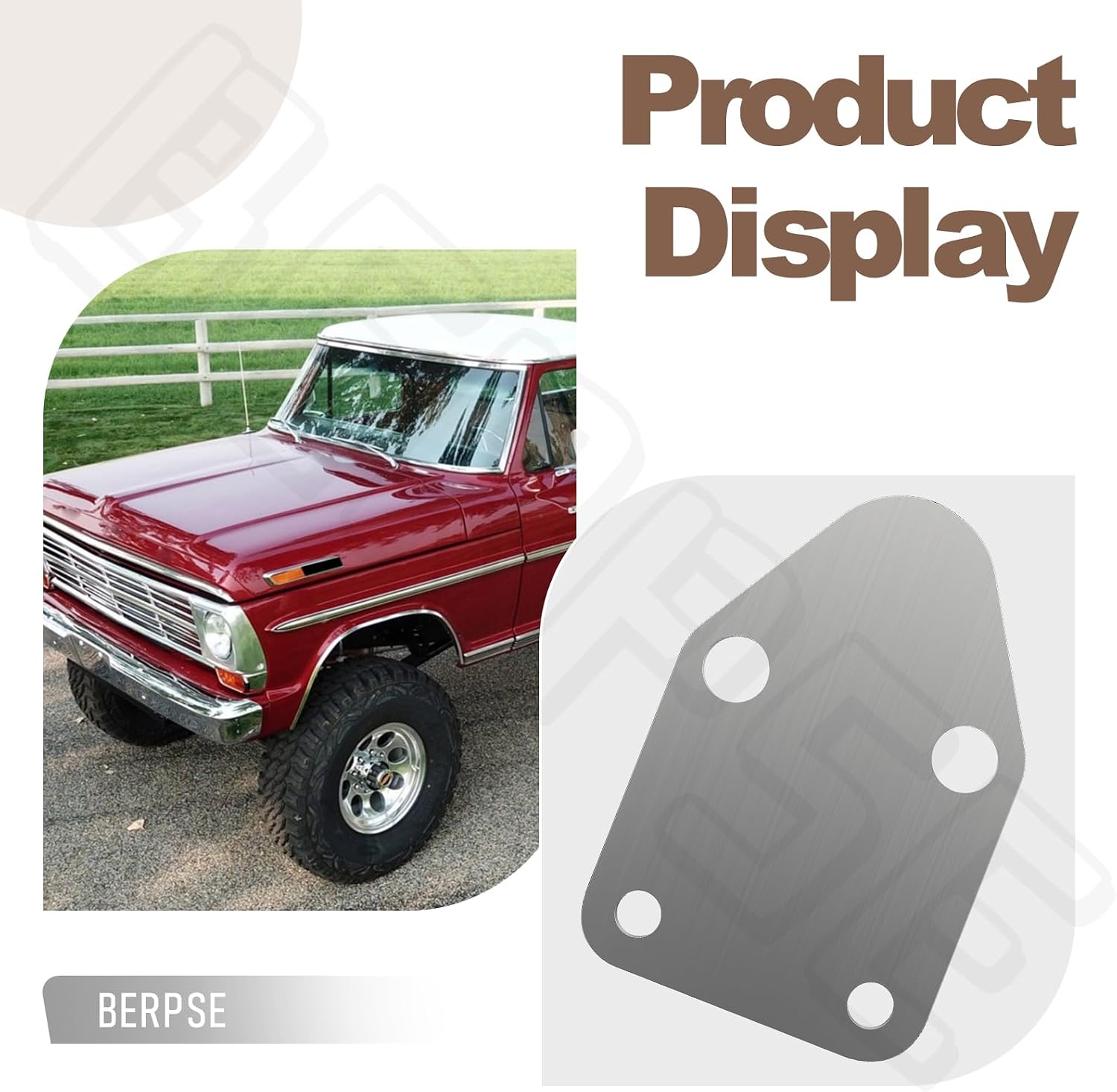 Chrome Fuel Pump Block Off Plate with Gasket/Fuel Pump Plate for Small Block Chevy SBC 283 305 327 350 383 400 SB Engine