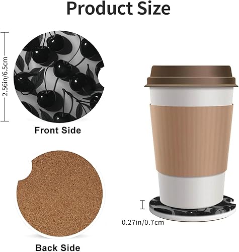 Miniatura 3 de Posavasos absorbentes para portavasos de automóvil, paquete de 2 posavasos universales antideslizantes de cerámica para mujeres y hombres de 2.56