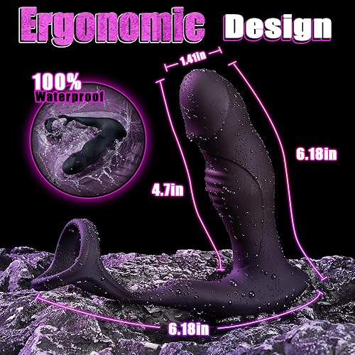 Miniatura 7 de Vibrador anal con anillo vibratorio para la polla Masajeador de próstata Juguetes sexuales anales Consolador en movimiento Consolador Vibrador Butt