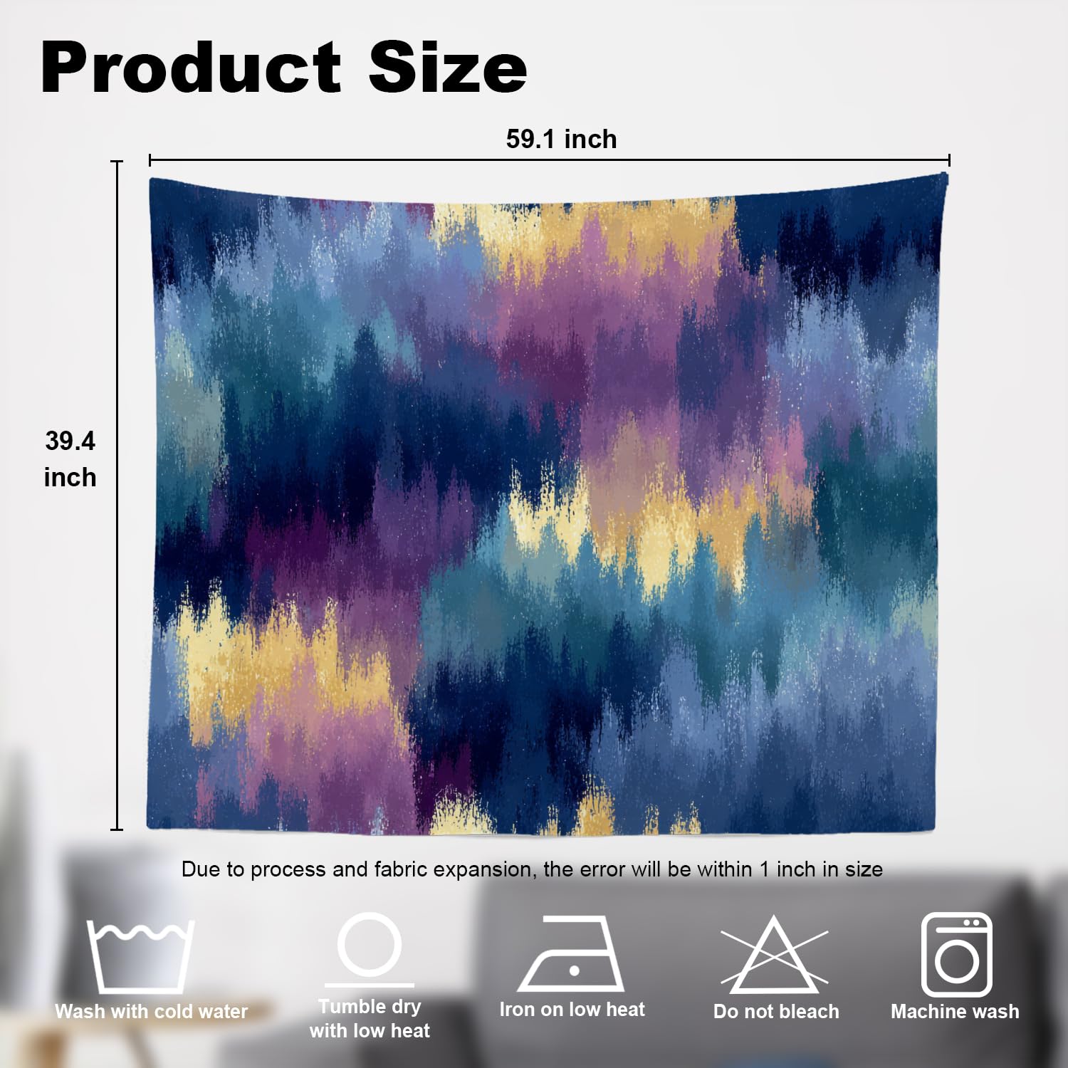 Amazon.co.jp: Shrahala Color Field Blobs Wall Tapestry, Colorful