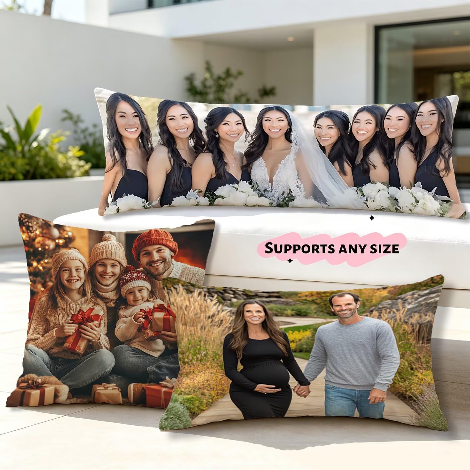 Coussin Personnalisé Photo, Coussin Canape Taie d'Oreiller 60x180, Cod111