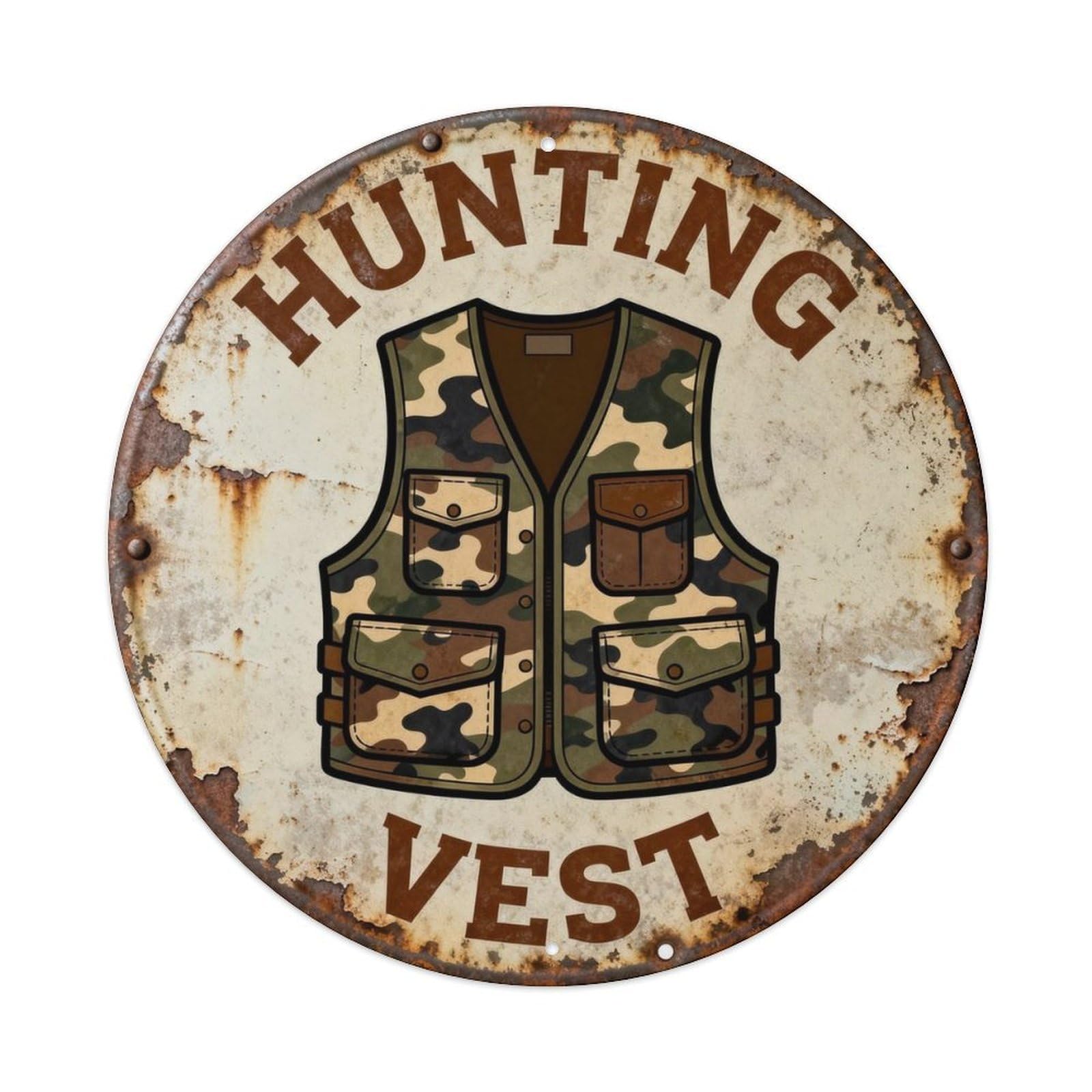 Hunting Vest Metal Tin Sign Plaque