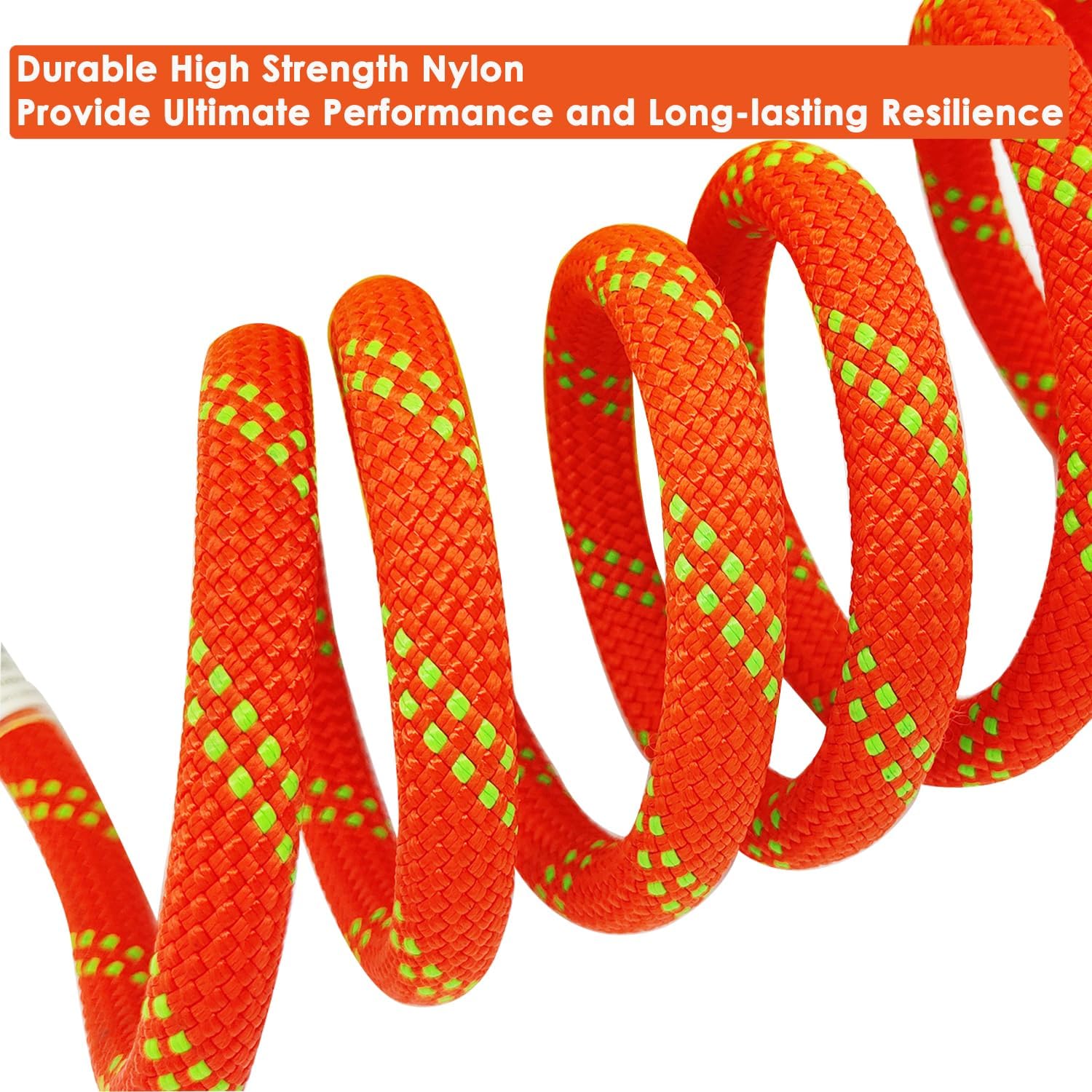 Ratifc Climbing Ropes Static Rope UIAA Rock Climbe Ropes 10.5mm 150FT Rappelling Rope for Mountain Tree Climbing, Rock Climb,Hauling, Rescue,Orange