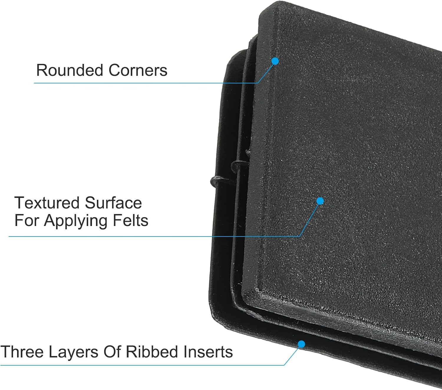 3/4" x3/4" Plastic Tubing End Caps, 20Pcs Square Hole Plug Insert for Square Iron Pipe Chair Leg Table Bookshelves Patio Furniture, Black