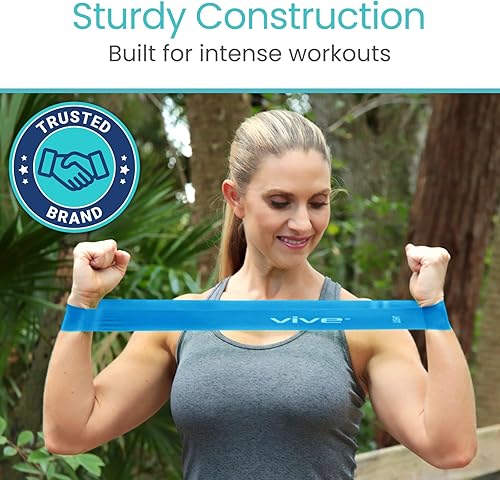 Miniatura 7 de Vive Resistance Bands for Working Out (5 Pack) - Exercise & Workout Resistance Kit - Stretch, Elastic Loop Bands for Physical Therapy, Pilates, Yoga