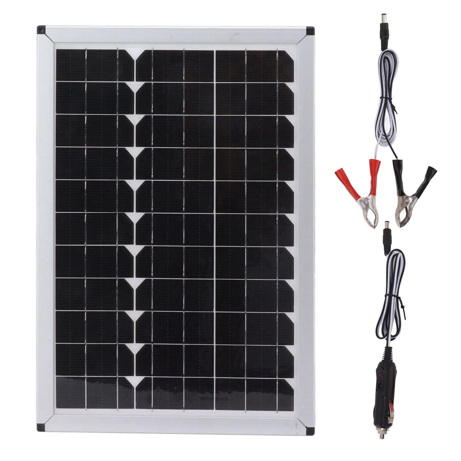 EMUKOEP Pannello Solare 100W 18V Silicio Monocristallino 15.7in Lungo 10.8in Ampio Caricatore Pannello Solare Portatile per Lampada Portatile per Auto