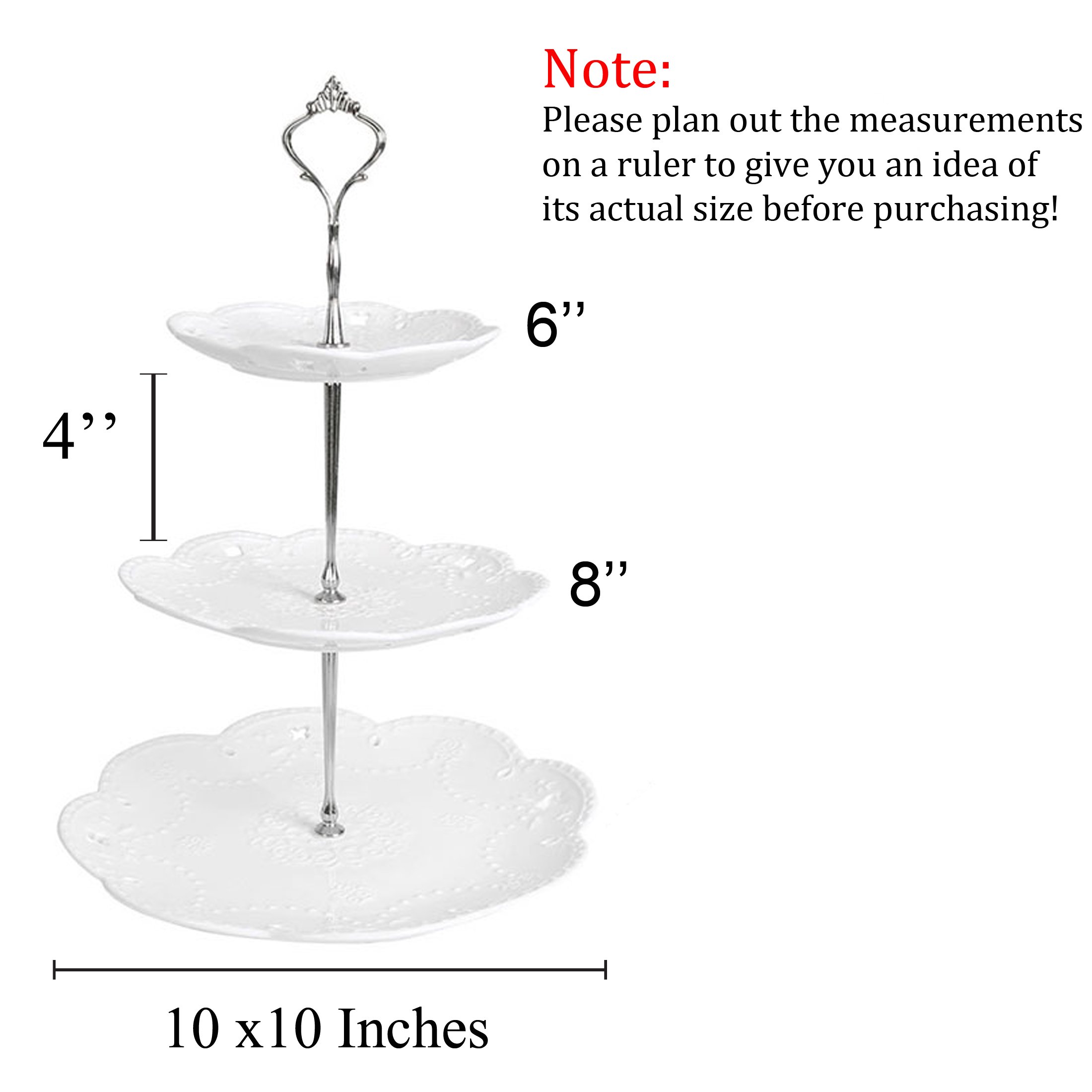 jusalpha de 3 niveles soporte para tartas de postre de porcelana