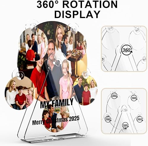 Miniatura 3 de elesories Adorno decorativo de rueda de fortuna de acrílico personalizado, exhibición de fotos de rueda de fortuna transparente de acrílico, soporte