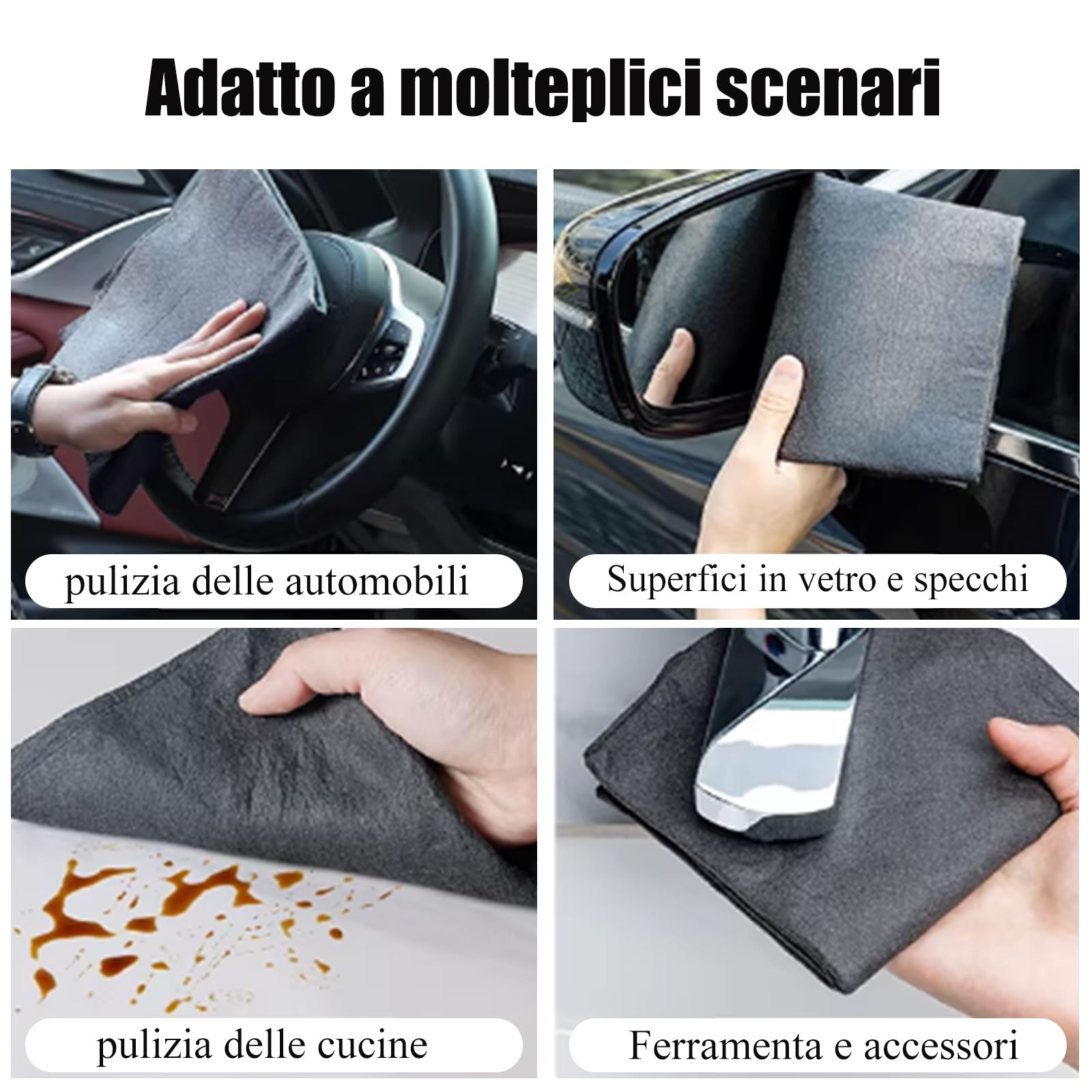 10 pezzi Panni magici per la pulizia dei vetri Panni Magici Ispessiti Riutilizzabili in Panno Microfibra 30x40CM riutilizzabili per casa, cucina, auto e finestre