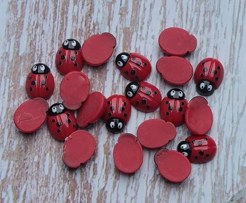 Miniatura 2 de Sowaka 20 adornos de mariquita, pequeños adornos de resina con parte trasera plana, decoración de mariquita falsa para clip de pelo, proyectos de