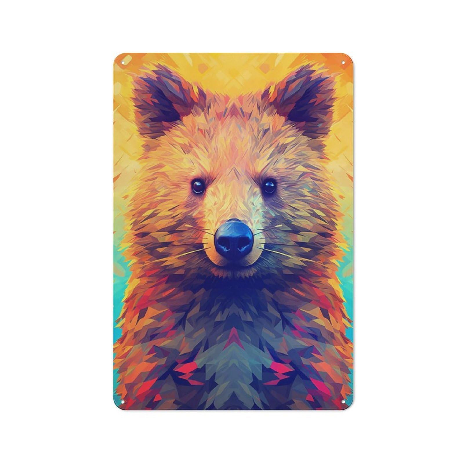Junmoney Quokka Color Metal Wall Sign 30X20cm Featuring For Home Bar Wall, Housewarming Present For People Styling Home Bar