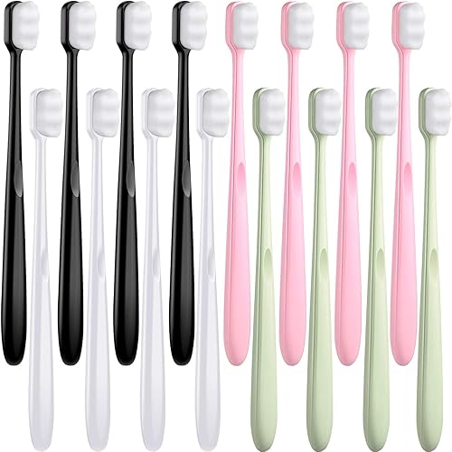 Patelai 16 cepillos de dientes extra suaves, ultra suaves para encías sensibles, 20000 cerdas suaves, adultos y niños
