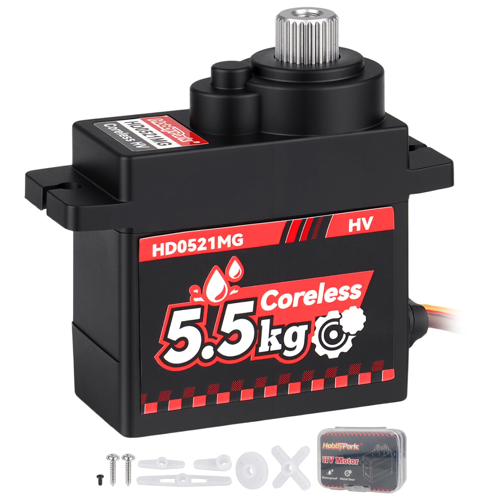 HobbyPark Waterproof 5.5kg High Torque RC Micro Servo Coreless