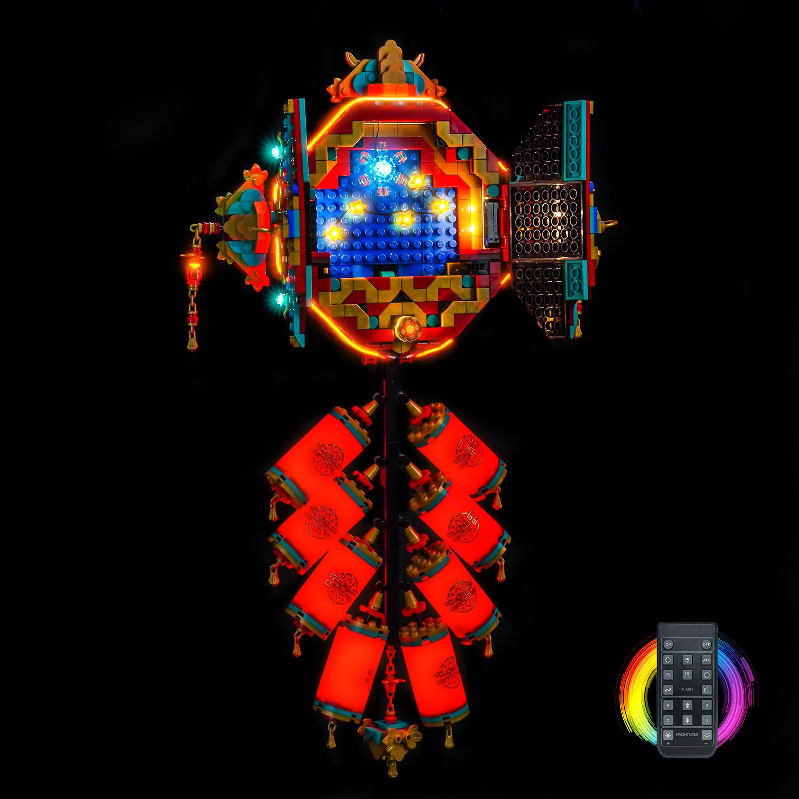 LocoLee RC Led Light Set Compatible with Lego 80118Fortune Firecracker Led Decoration Lighting Kit Compatible with Lego 80118 Building Blocks Model,Only Lights Set,No Model - Image 2
