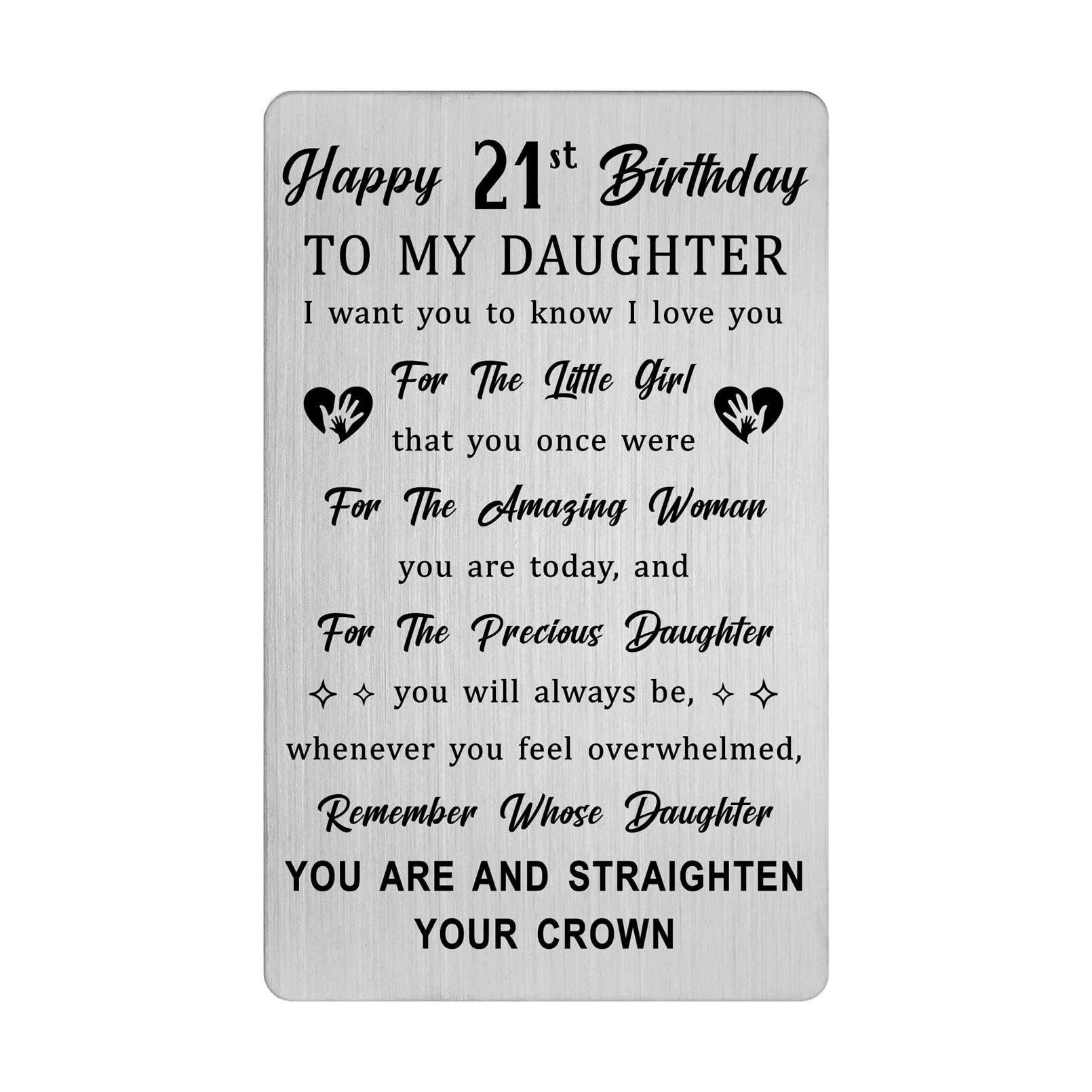 21st Birthday Card Daughter - 21st Birthday Decorations for Her, 21 Year Old Bday Gifts for Daughter
