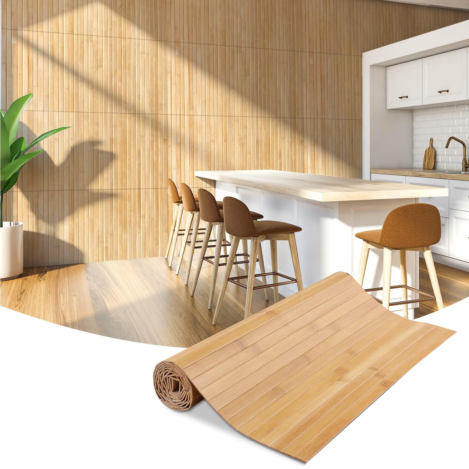 Panneau mural en bambou 3D 24x40cm, l'élégance acoustique naturelle
