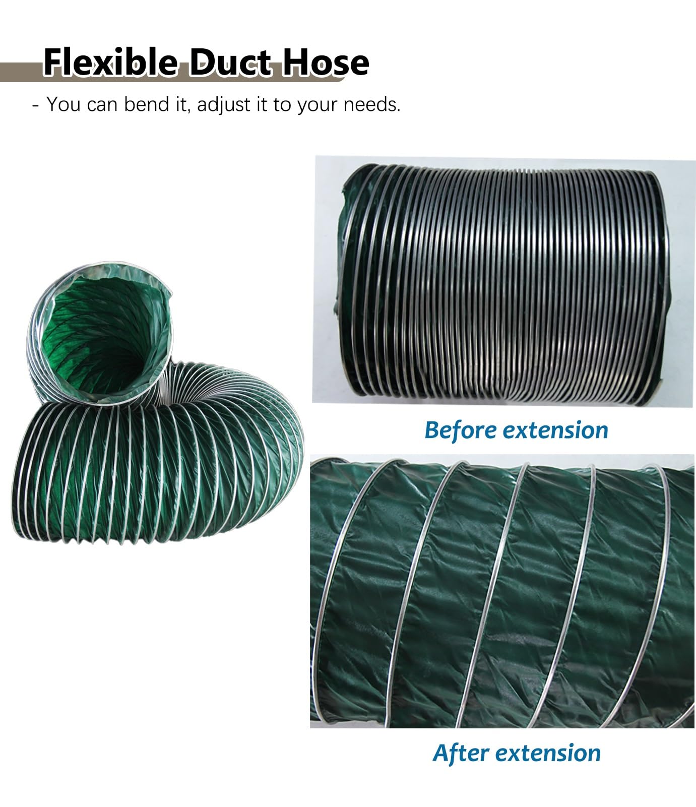 Manguera ignífuga de alta resistencia, conducto de aire flexible para escape y ventilación, conducto de transferencia de refrigeración de frenos, 5 m de longitud