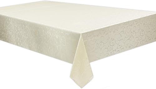 Mantel rectangular de jacquard con patrones ornamentales de remolinos florales, de tela a prueba de derrames, para cocina, comedor, mesa, decoración