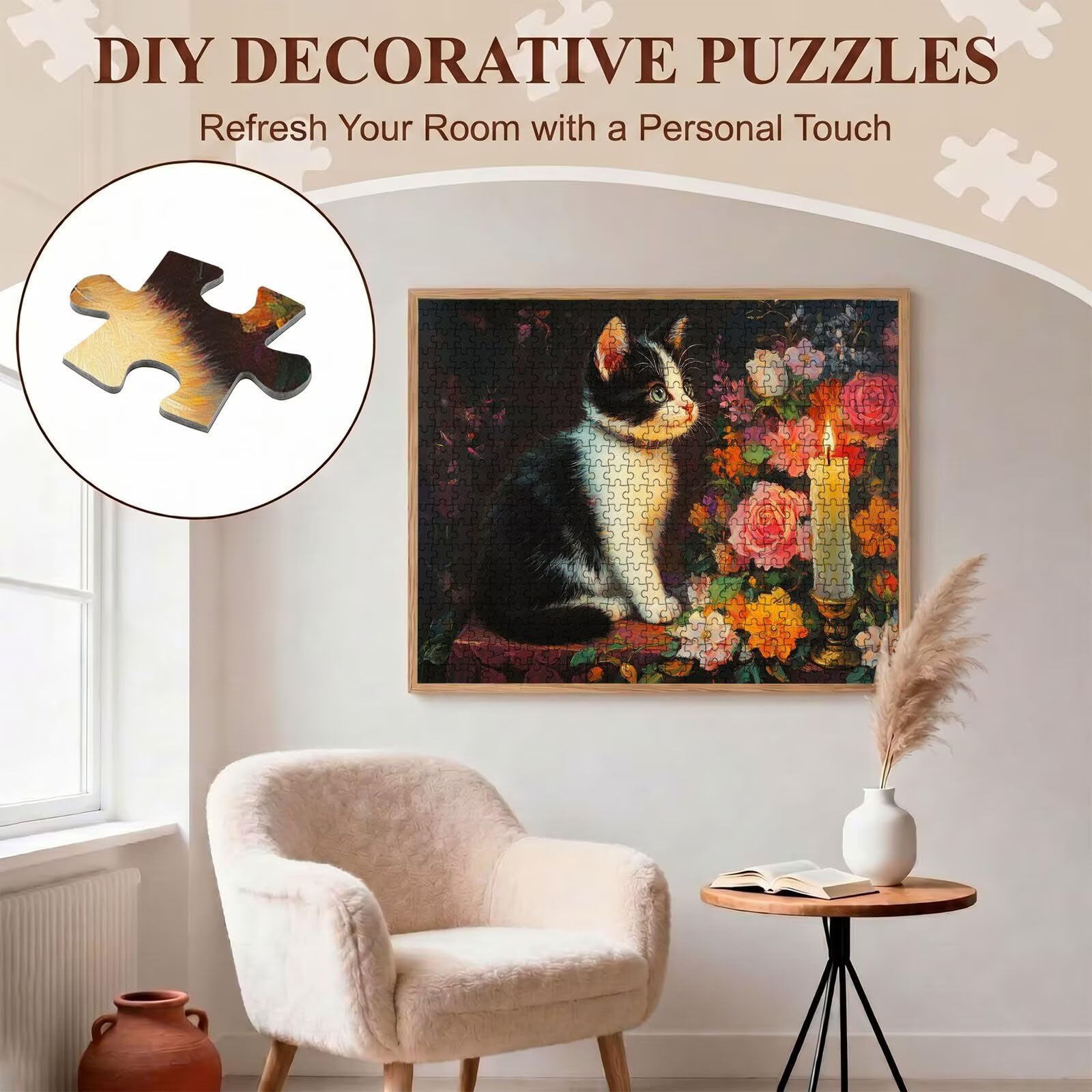 Puzzle 2000 Pezzi Classici, Puzzle gatto fiore-3 99 x 70 cm, Gioco Educativo e Antistress in Legno con Poster Incluso, Ttività DIY per Famiglia, Regalo per Appassionati, Decor Parete Casa, f0-706