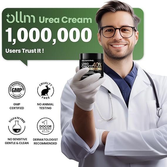 Urea Cream 40 Percent for Feet - Foot Cream for Dry Cracked Heels, 2% Salicylic Acid for Callus Remover, Maximum Strength Repair Skin, Soft & Smooth 40% Urea Lotion Moisturizer Elbows Hands Knees