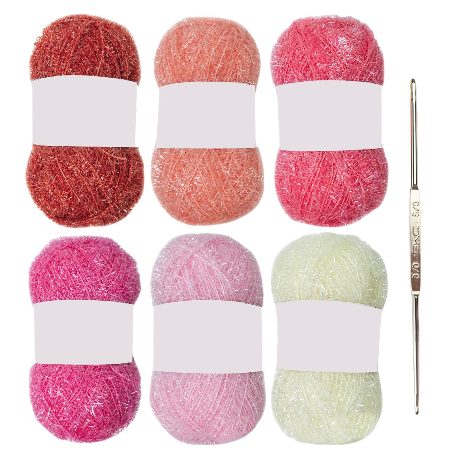 Fil à tricoter en polyester étincelant pour crochet torchon 50g 98m loisir