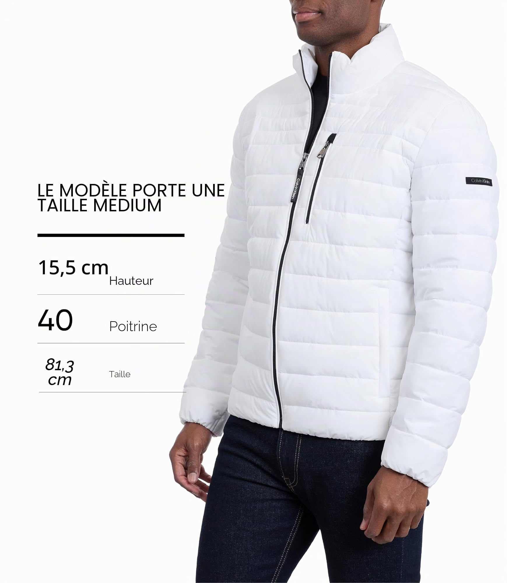 Calvin Klein Full Zip Down Puffer Coat Jacket Homme