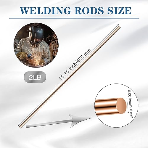 Miniatura 6 de Blulu Varilla de soldadura TIG ER70S-6 Varilla de llenado TIG de acero suave Varilla de soldadura TIG de acero al carbono, 2 libras (332 pulgadas x
