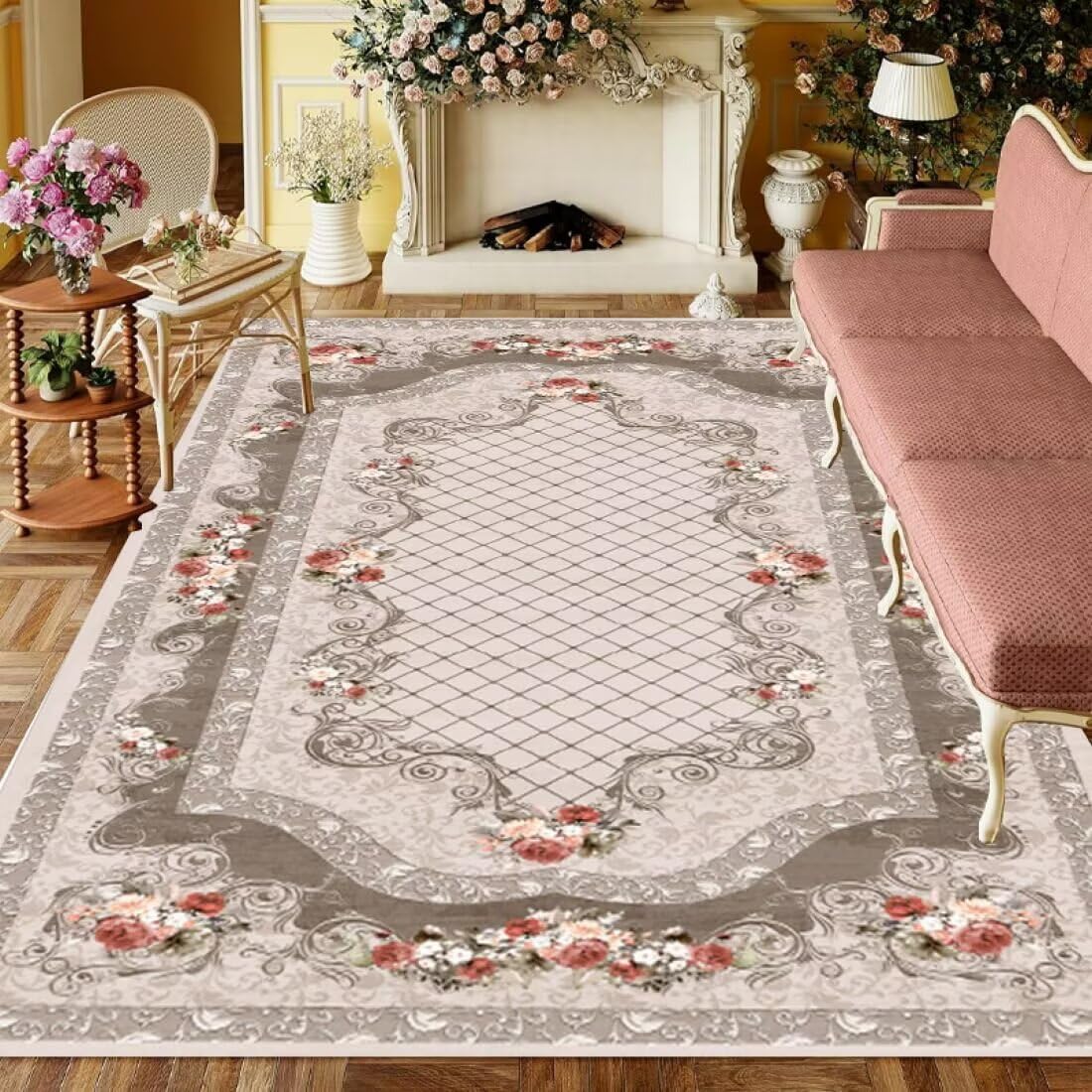 Tapis rafraîchissant chat contre la chaleur 140x200cm lavable floral