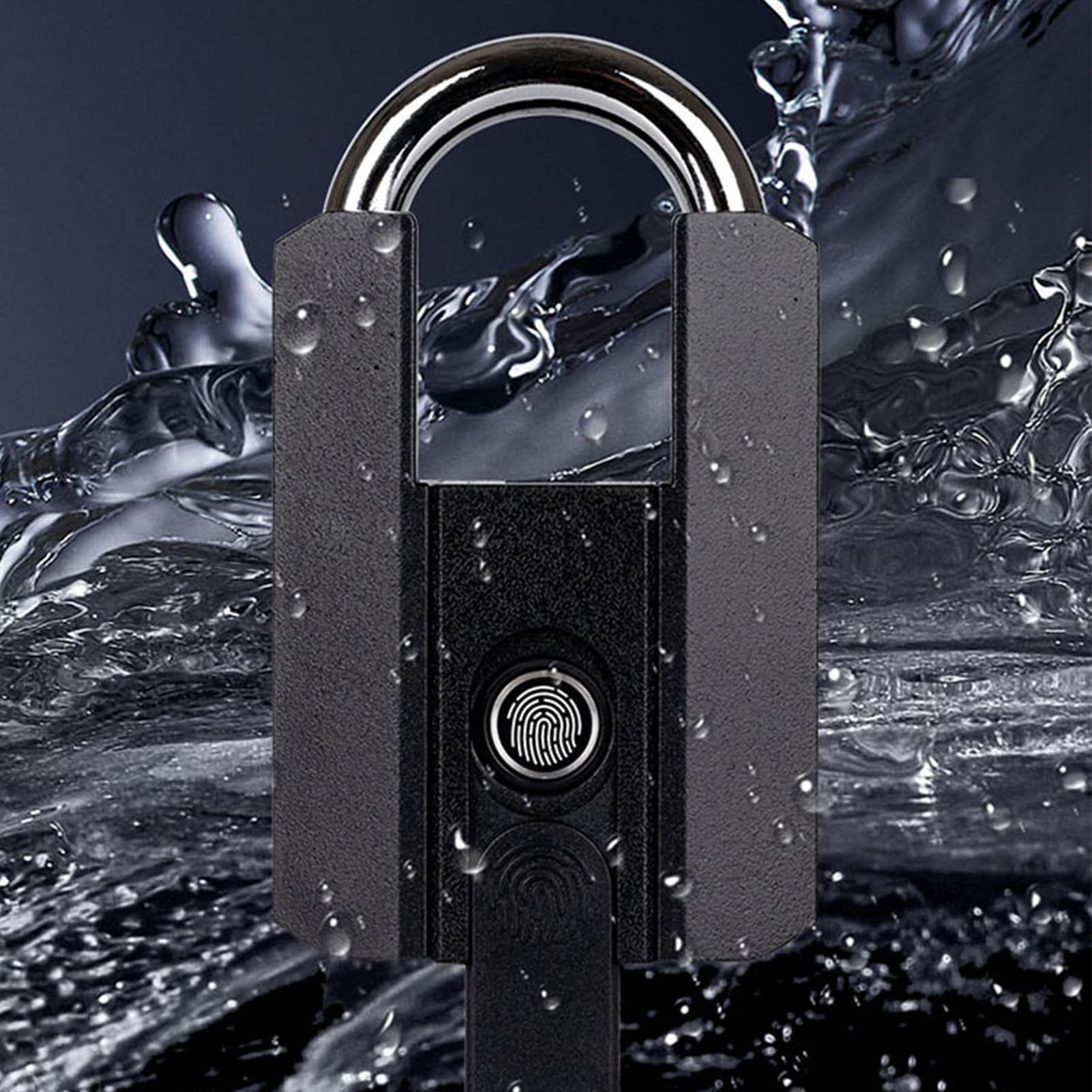 Candado De Huella Digital Inteligente Desbloqueo Bluetooth A Prueba De Agua Para La Escuela De Gimnasia - Aleación De Zinc Negro
