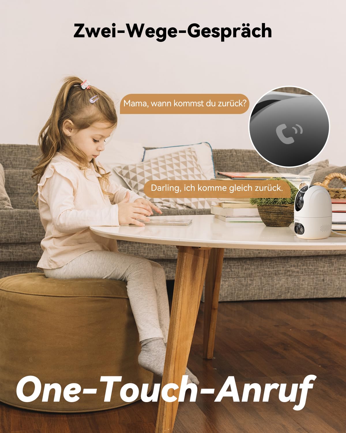 Imou 4MP Dual Kameras Überwachungskamera Innen mit Person/Haustiererkennung, 2.4GHz/5GHz WiFi, 360° PTZ WLAN Überwachungskamera Innen, Farbnachtsicht, Auto Tracking, 2-Wege-Audio,Sirene,One Touch Call