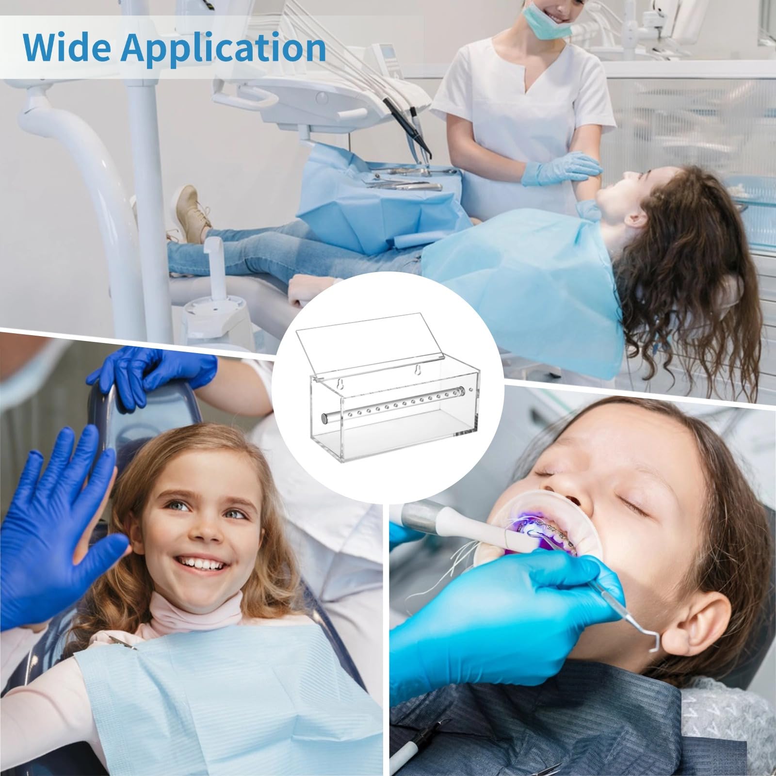 Organizador de cadena dental acrílico caja dispensadora cadena goma ortodoncia almacenamiento suministros consultorio dental