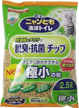 Amazon 箱売り ニャンとも清潔トイレ 脱臭 抗菌チップ 極小の粒 2 5l 1箱6袋入 Nyankittr18 花王 Kao 猫砂 通販