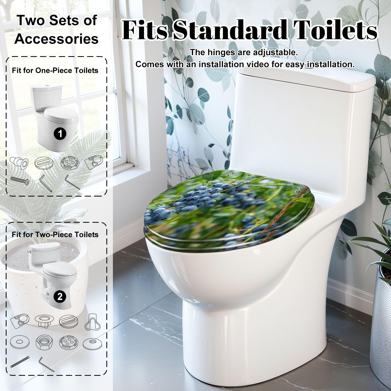 Sedile WC allungato con chiusura ammortizzata per il bagno