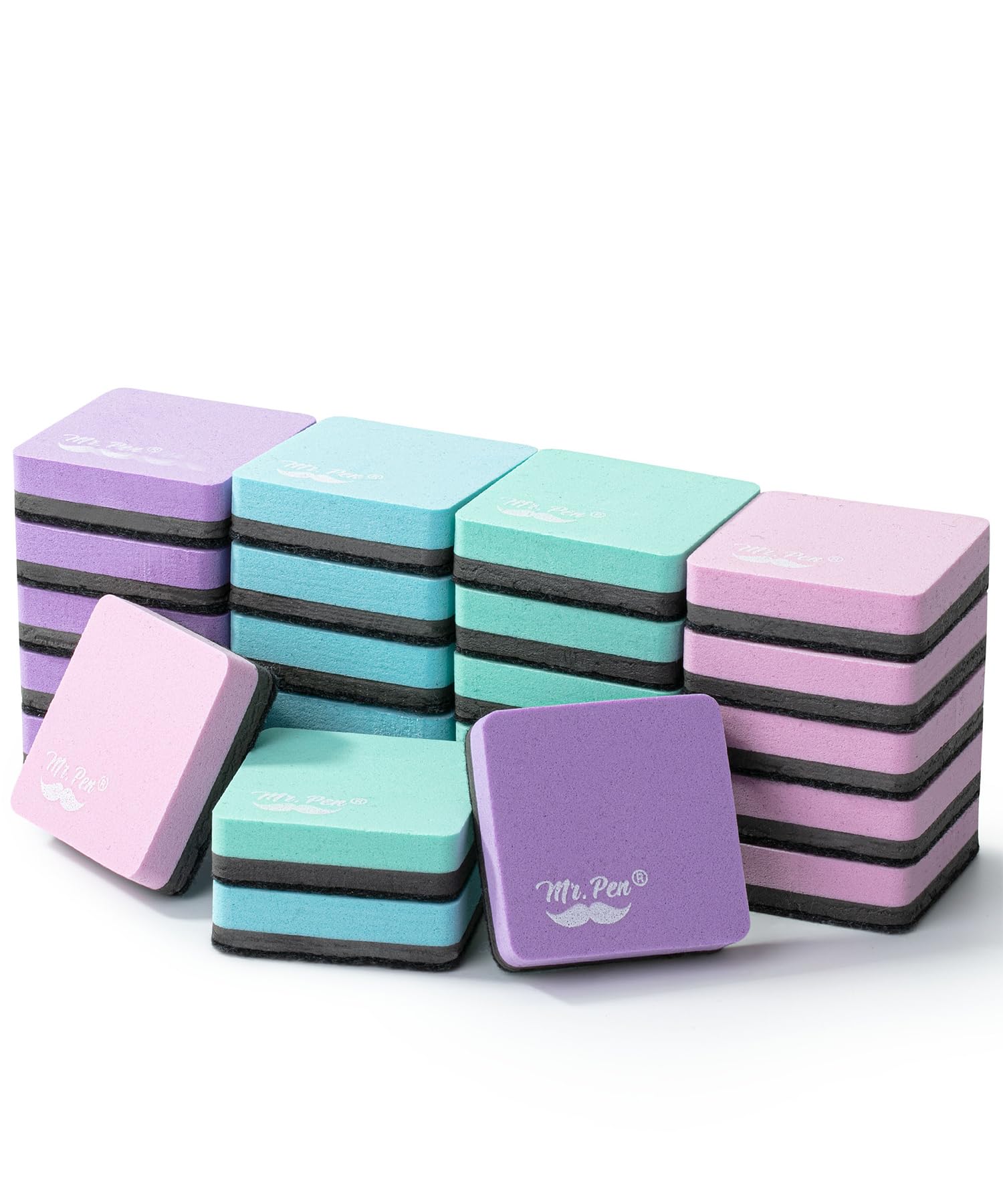 Mr. Pen- Mini Dry Erase Eraser, 24 Pack, Pastel Colors, Magnetic Dry Eraser, Whiteboard Eraser, Dry Erasers for Whiteboard, Magnetic Dry Erase Eraser, Dry Erase Board Erasers, Whiteboard Erasers