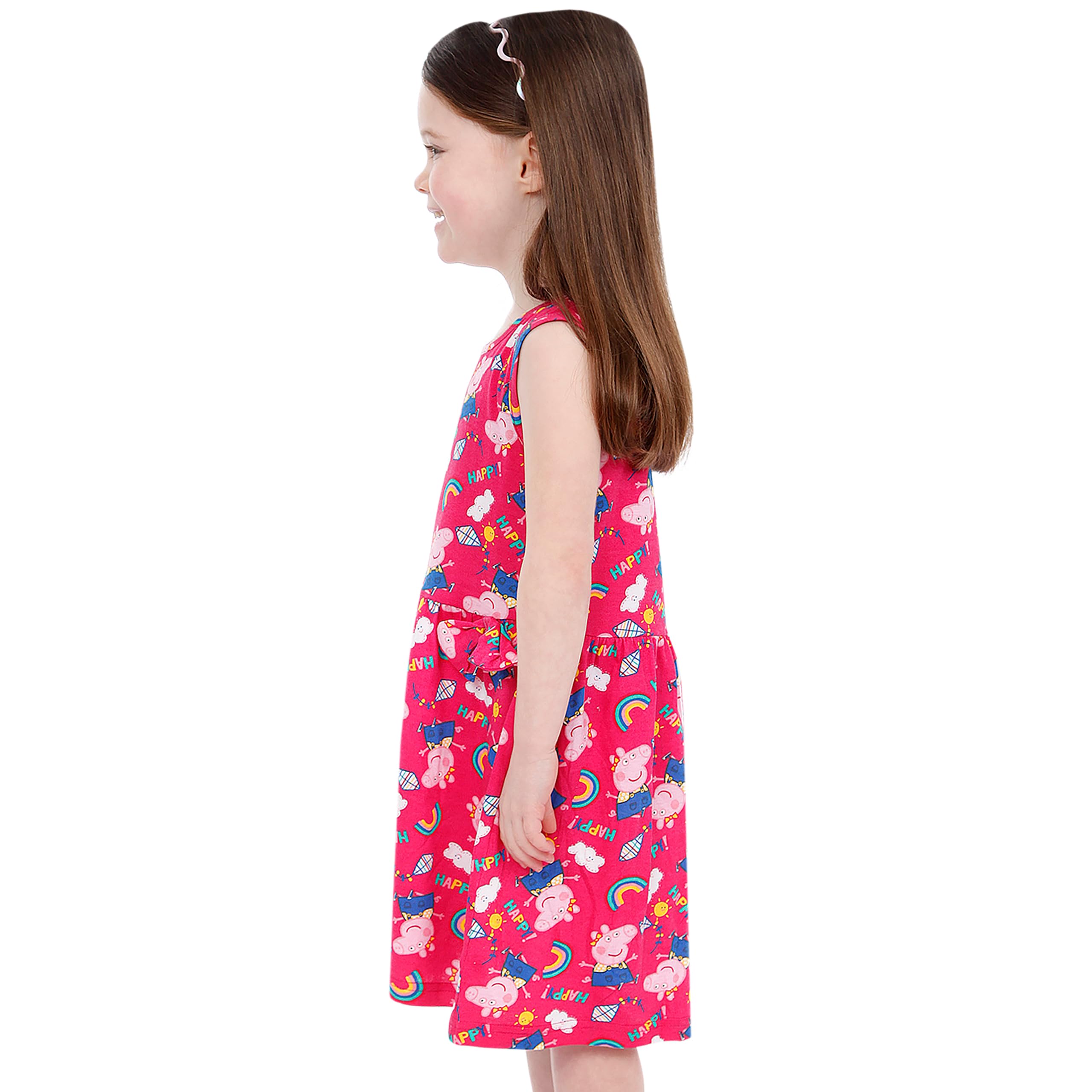 Peppa Wutz Kleid Mädchen | Regenbogen Sommerkleid Mädchen | Kurzarm Kleider Für Kinder 92 Ansicht 4