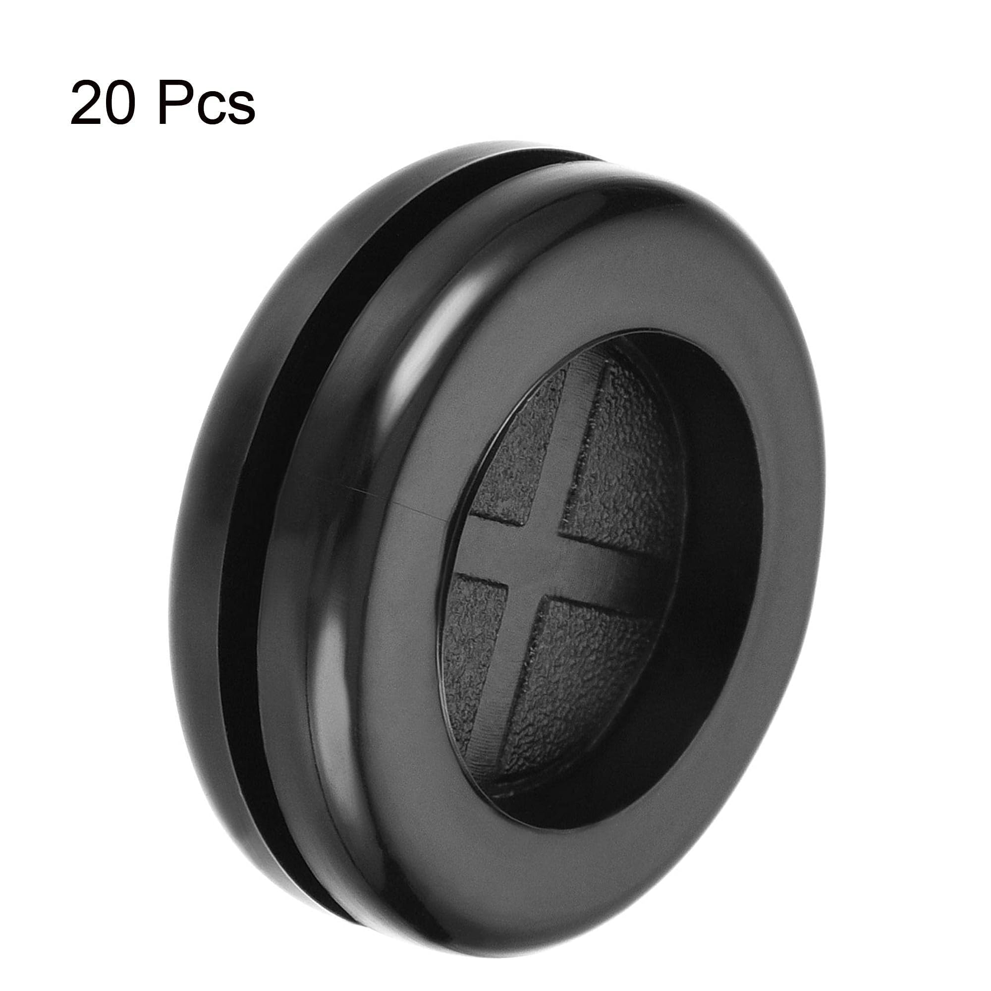 TOP-VIGOR 20Pcs 20mm Round Rubber Grommets Double-Sided Black Synthetic Rubber Hole Plugs Electrical Wire Gaskets for Cable and Plug Protection - Image 4