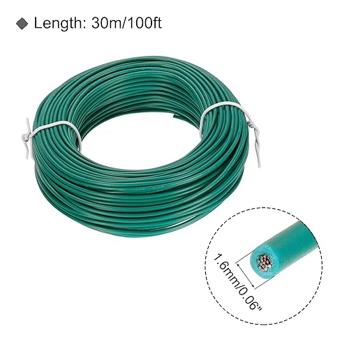 Miniatura 2 de MECCANIXITY Cable 22AWG calibre 22 Cable trenzado de conexión de PVC, cable eléctrico UL1007 Alambre de cobre estañado 98.4 ft100 pies, verde para