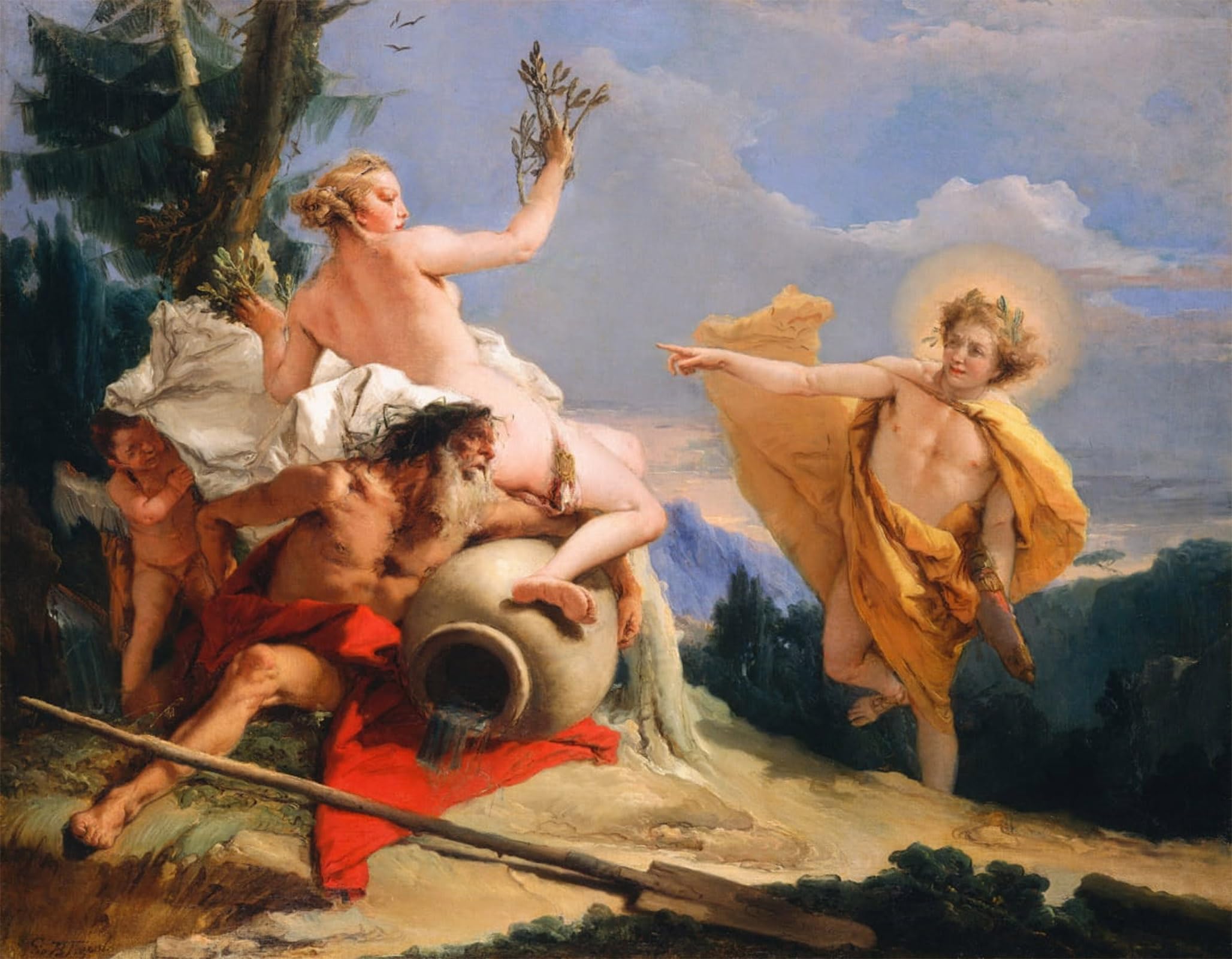 Posteriik No Frame Famous Print Pop Art Wall Art Graffiti Apollo Pursuing Daphne By Battista Tiepolo Art Prints For Home Decor 60X90cm