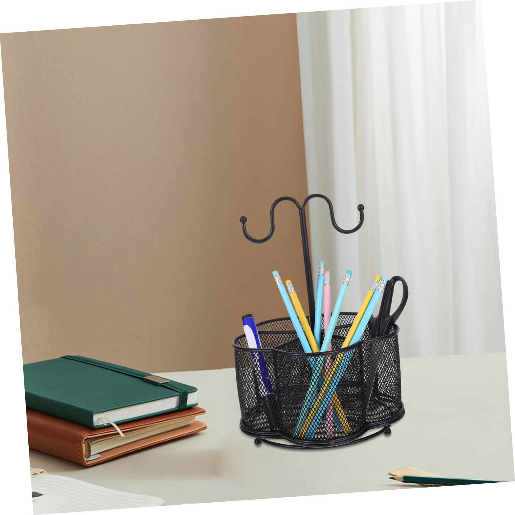NUOBESTY Stiftehalter Griffhaken Stiftebecher für Schreibtisch Organizer für Schreibwaren Tisch-stiftehalter aus Eisen Stifteständer für Büro und Schule