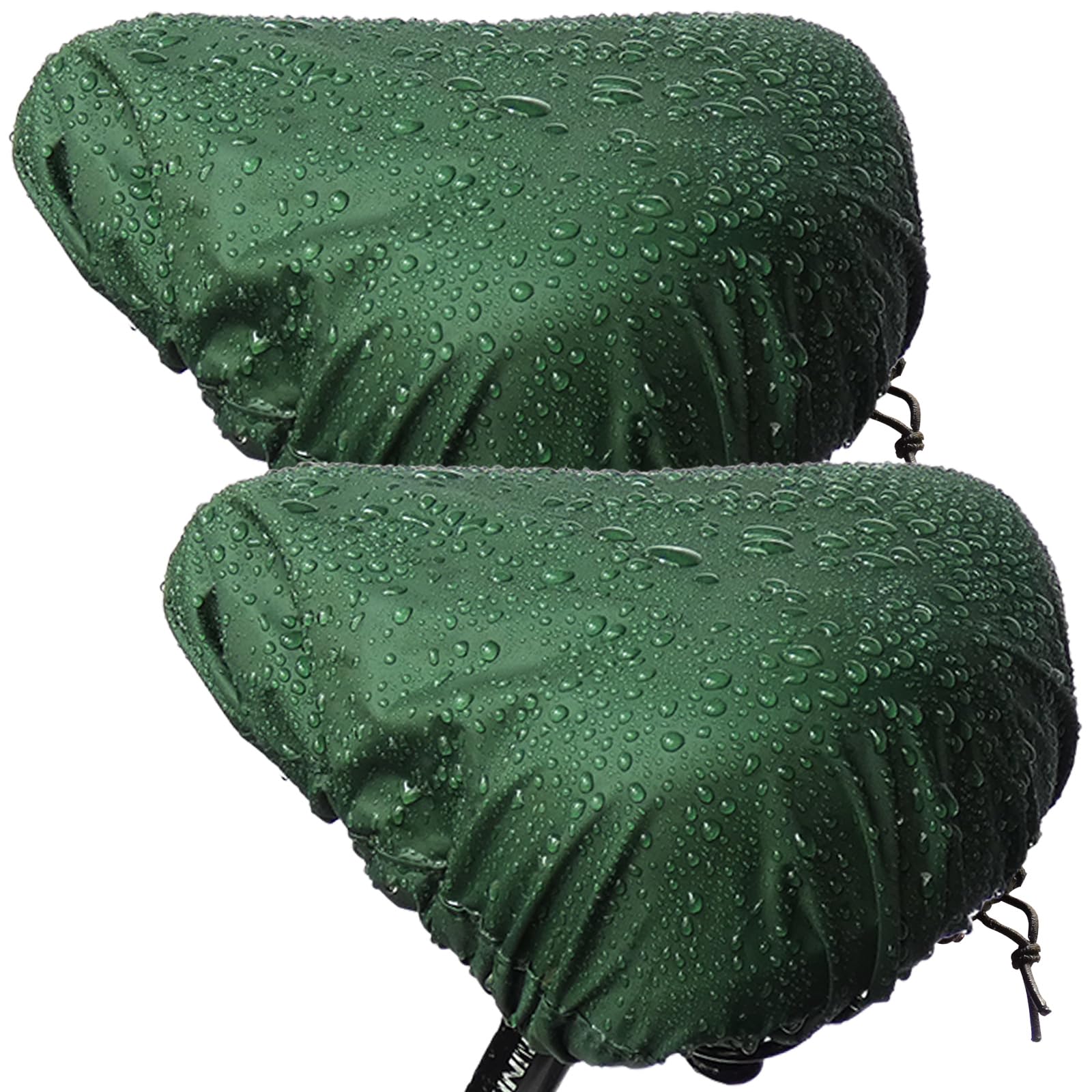 Waterproof Bicycle Seat Covers Dustproof Rainproof UV-Resistant and Windproof Easy to Install and Clean Reusable Suitable for Men’s and Women’s City Bike and Wide Seats(2pcs Green)