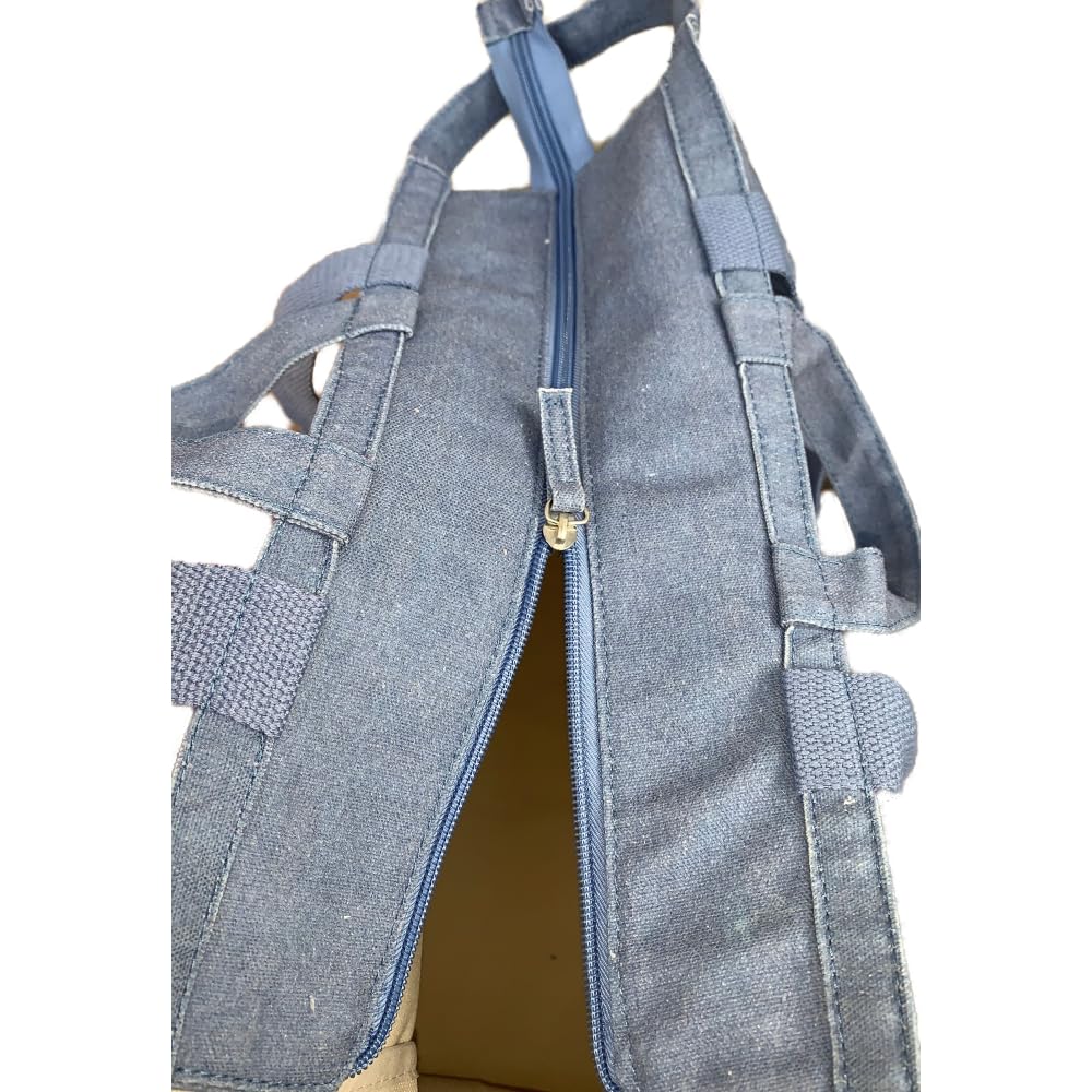 CARTOON Borsa con manici Disney Stitch borsa da spiaggia grande con chiusura zip shopper borsa a spalla effetto jeans