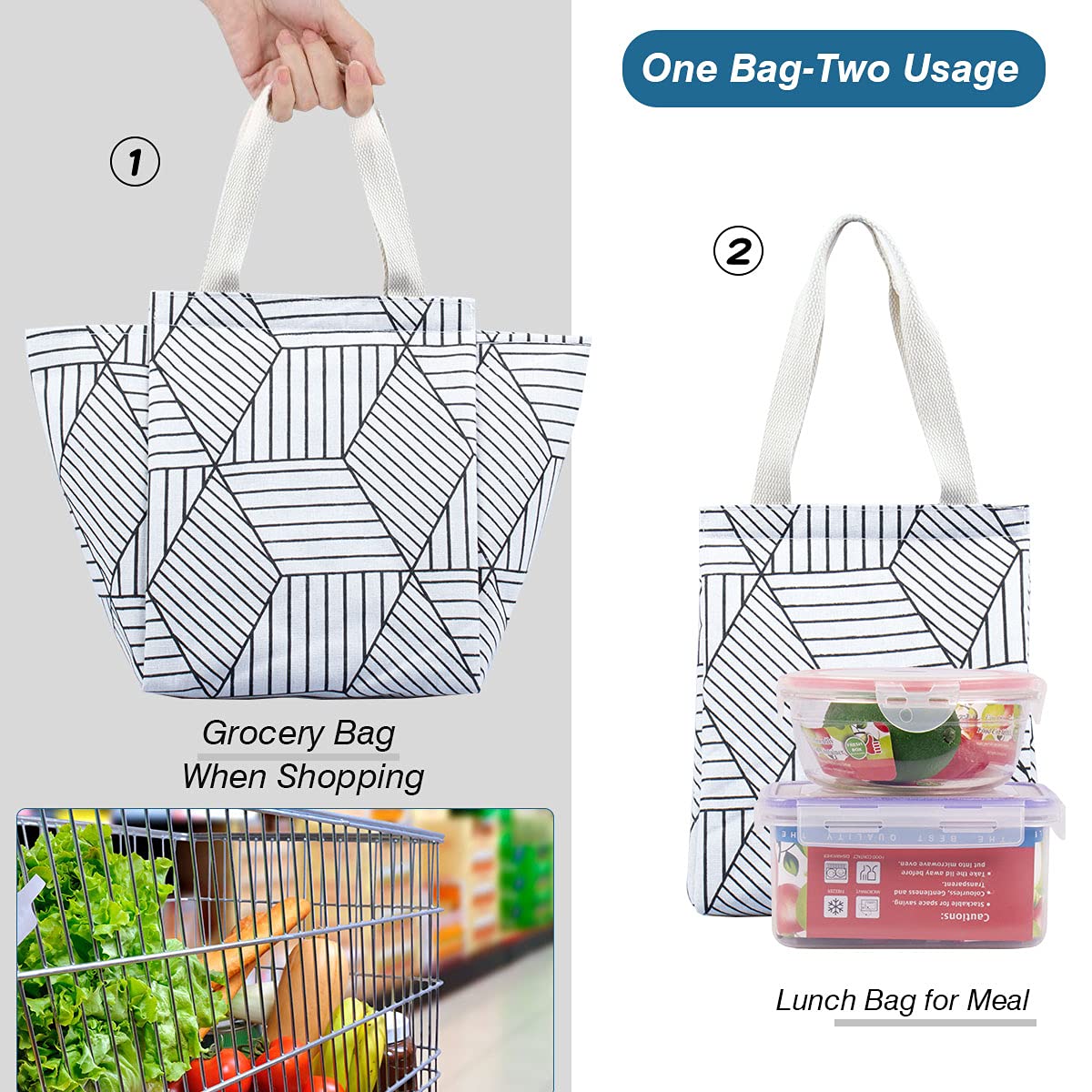 Iknoe Insulated Lunch Bag For Adults - 30L Large Capacity, Foldable, Water-Resistant, With Drawstring & Pockets