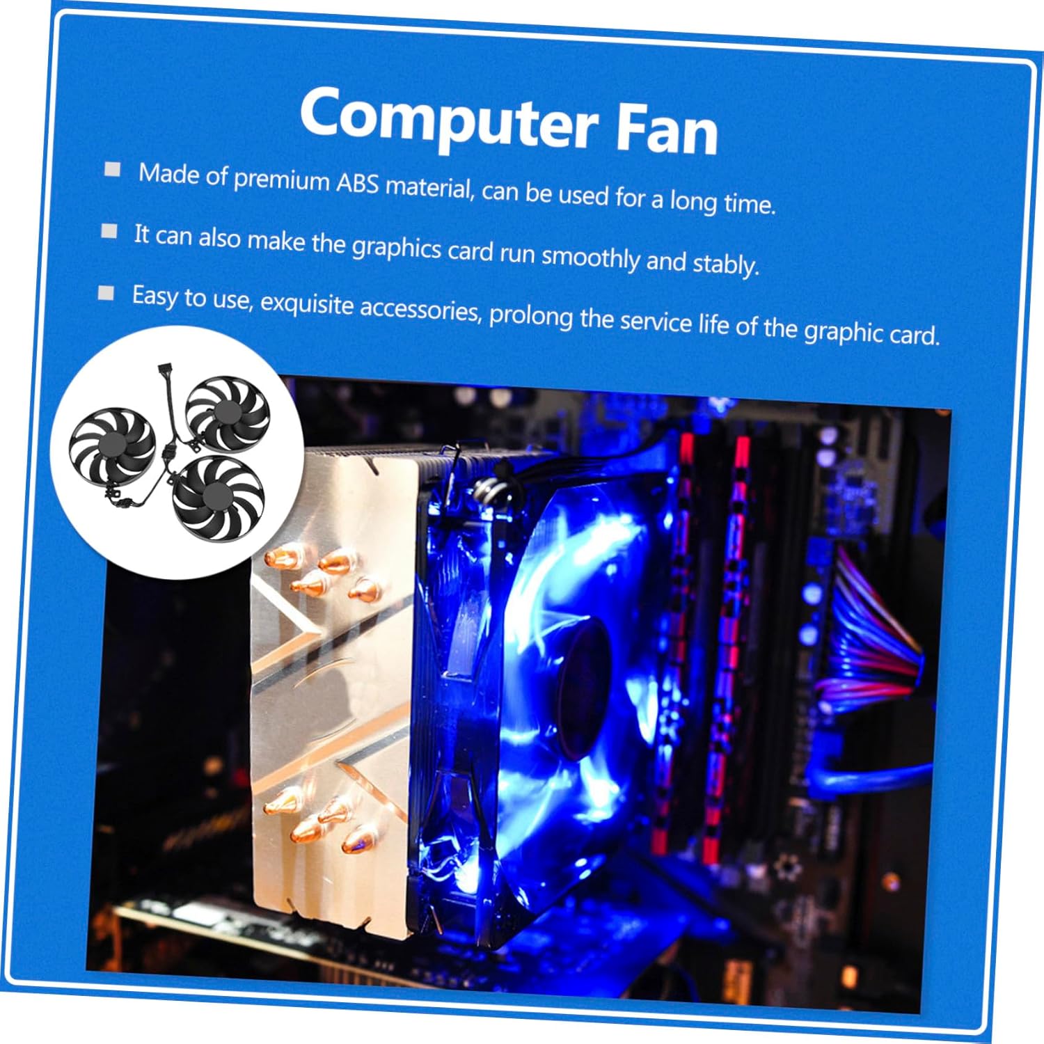 GPU Cooling Fan Cfud Replacement for Ti Tuf Oc Material GPU Air Cooler with Rapid Heat Dissipation for Graphics Card Protection