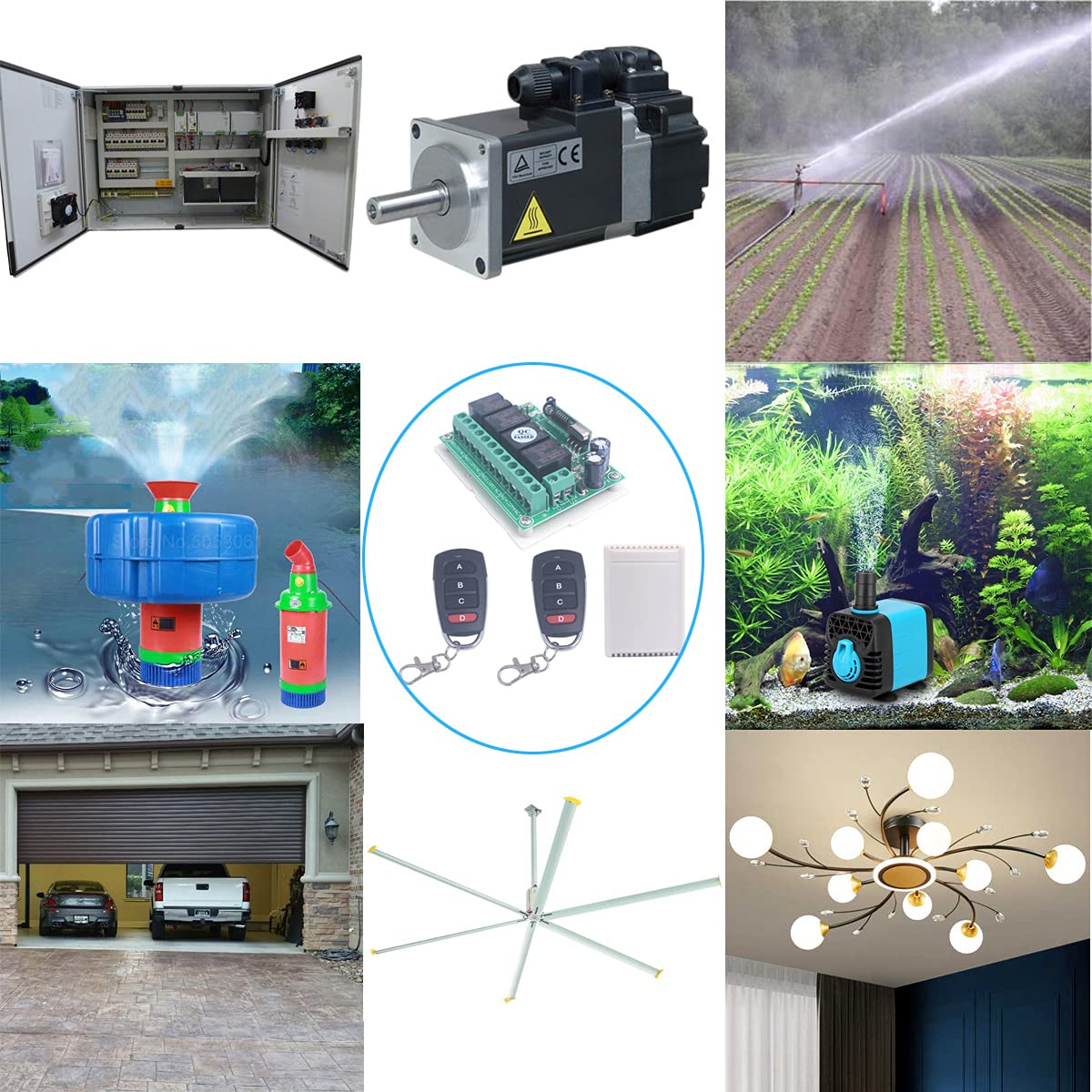433Mhz 12V 4CH Canal Interrupteur sans fil, Interrupteur de télécommande 12V Ouvre-porte de garage intelligent Commutateur de relais à distance Émetteur Récepteur (1 récepteur + 2 émetteurs)